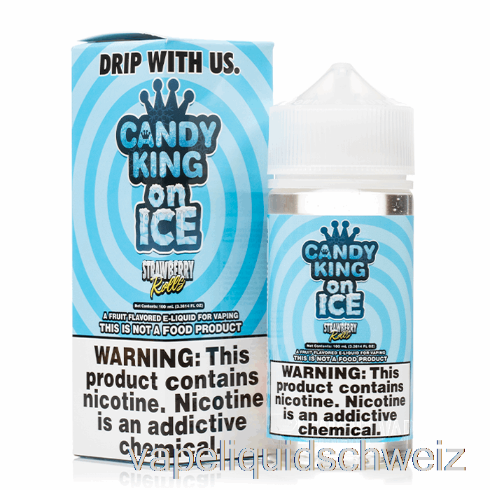 Eis-Erdbeer-Rollen – Candy King Auf Eis – 100 Ml 0 Mg Vape Ohne Nikotin